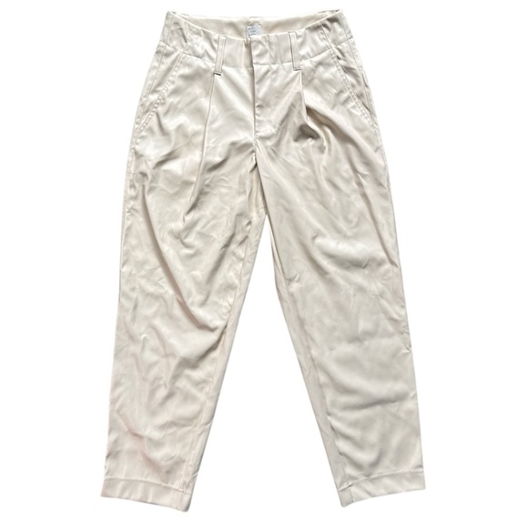 A New Day Women's High-Rise Faux Leather Tapered Ankle Pants Cream Color Size 2 - Picture 1 of 9